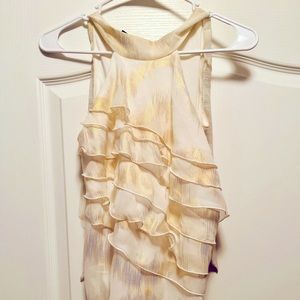 Halter Top; Gold and white